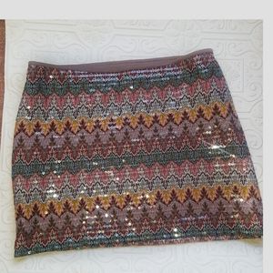 Express sequin mini skirt